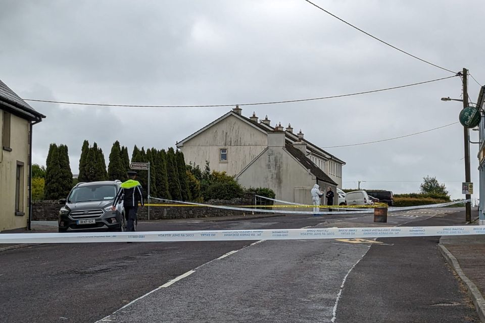 The scene in the village of Knockanure following the death of a man in his 40s who was stabbed. 