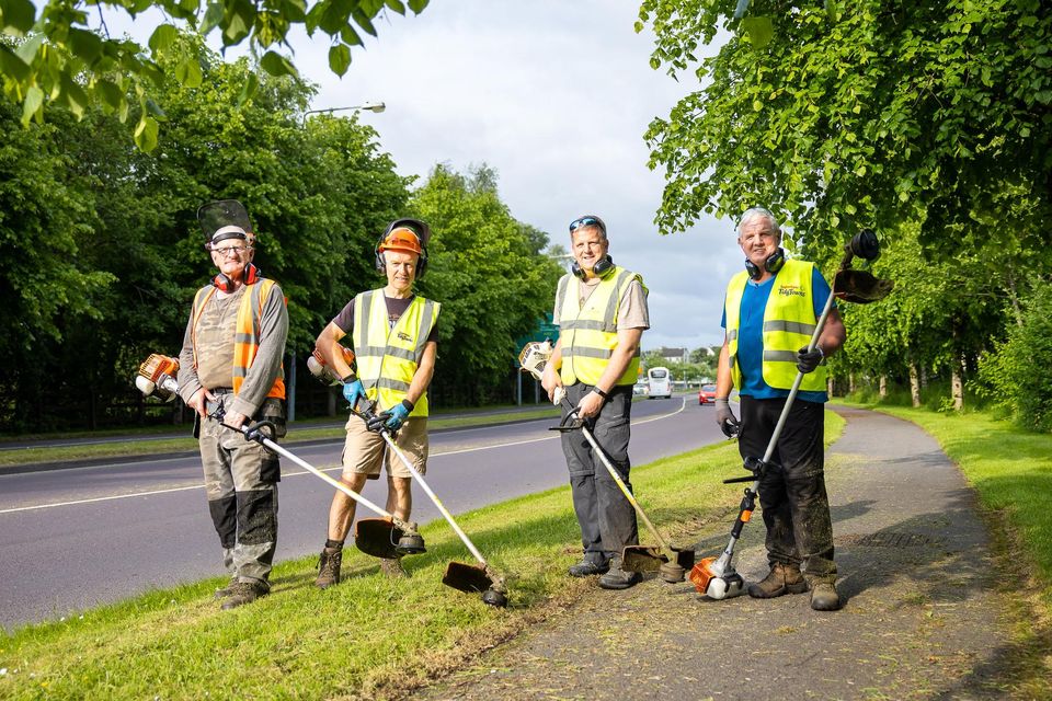 Mike Doherty, Paddy McGuire, Batty O’Sullivan and Rhys Bogel of Killarney Tidy Towns pictured on their first clean up of the season this past Monday.
