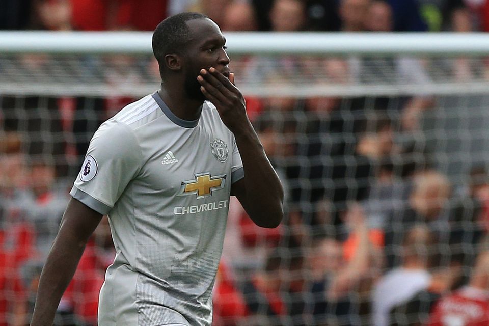 Romelu Lukaku shows his frustration after a stalemate between Liverpool and Manchester United