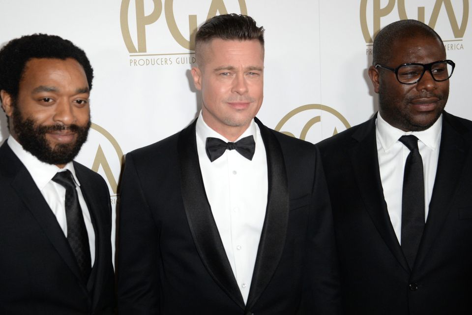 12 Years A Slave's Chiwetel Ejiofor, Brad Pitt and Steve McQueen.