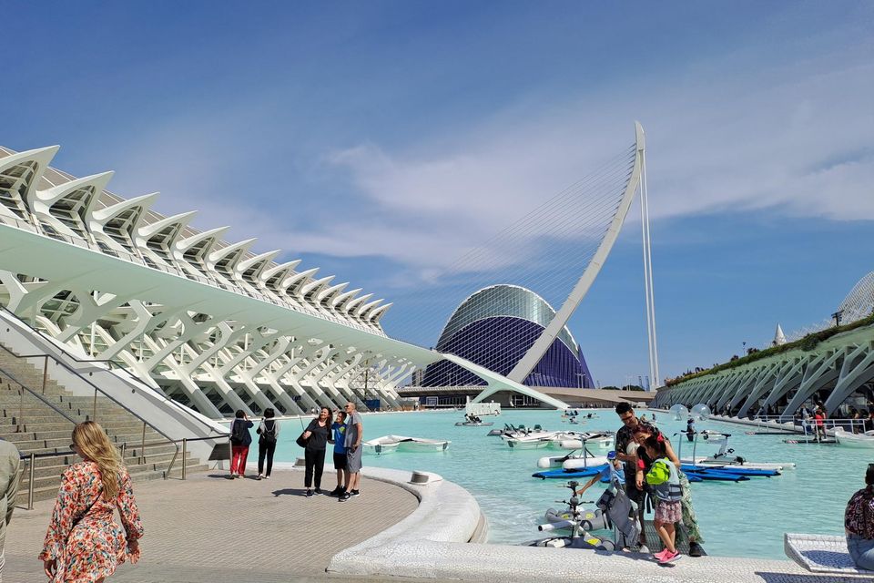 The magnificent City of Arts and Sciences in the centre  of Valencia.