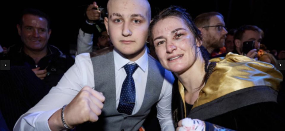 Billy Konsoulas and Katie Taylor after the fight. Photo: Make-A-Wish Ireland