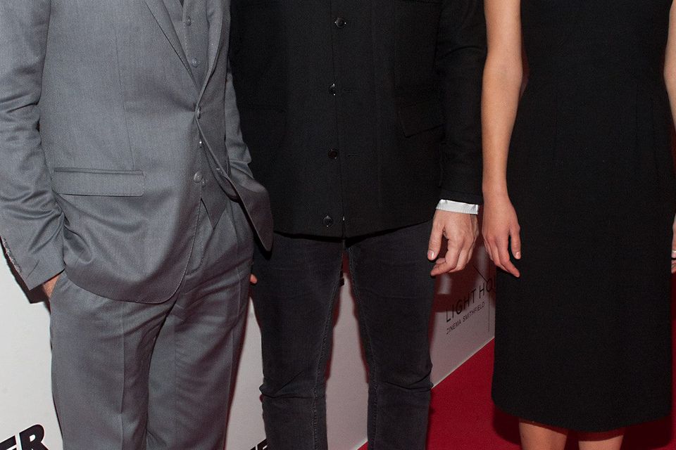 Colin Farrell with director Yorgos Lanthimos and actress Ariane Labed at the Irish premiere of The Lobster