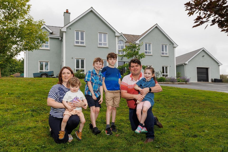 Eoghan and Emma O Neill pictured at their home in Kilkenny with their children (from left) two-year-old Connor, nine-year-old Jody, Shane (11) and six-year-old Elise Photo: Dylan Vaughan