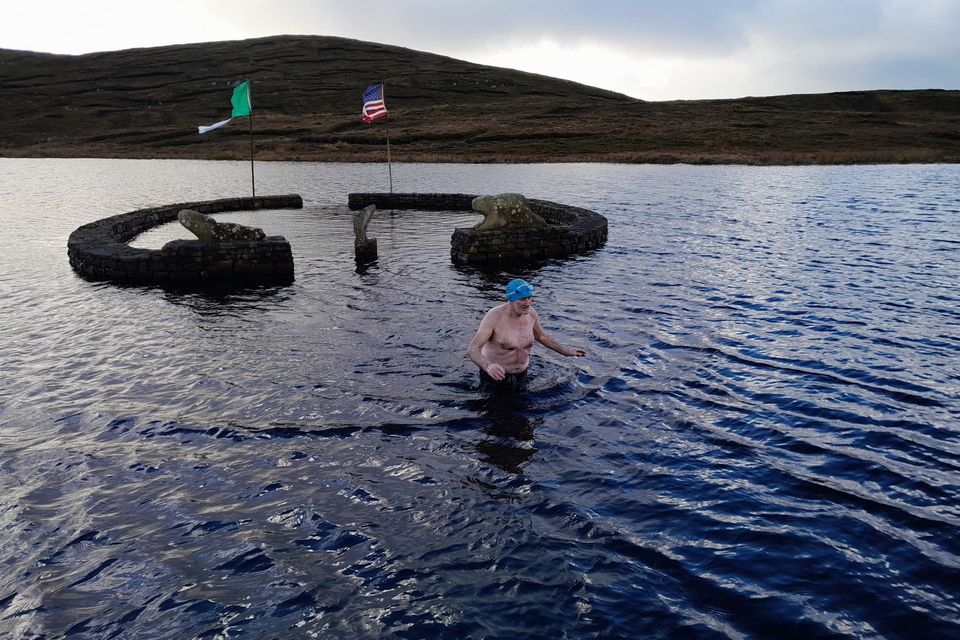 Paddy Conaghan, from Arranmore Island, County Donegal, has embarked on a 'Ducking and Diving' charity swimming challenge, swimming in lakes in each of Ireland's 32 counties.