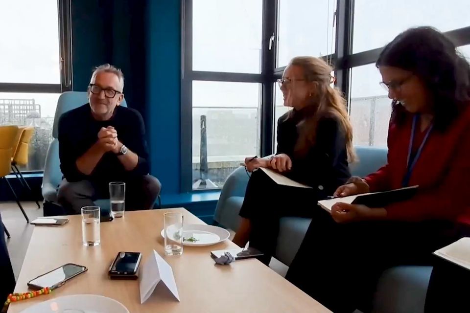 MET programme journalists interviewing Mediahuis Ireland CEO Peter Vandermeersch