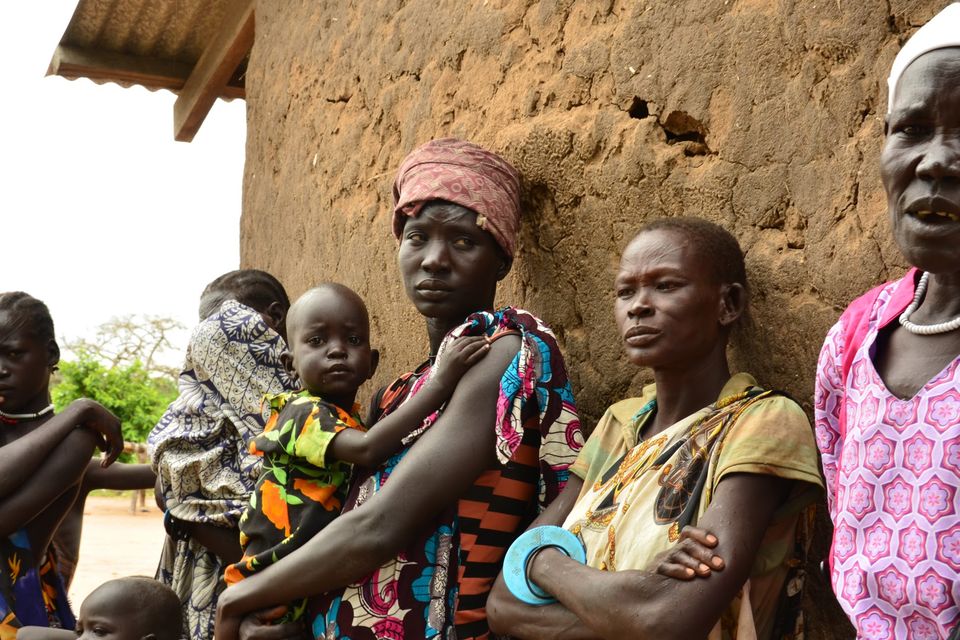 Women and children in Terekeka, South Sudan (Mariah Quesada/AP)