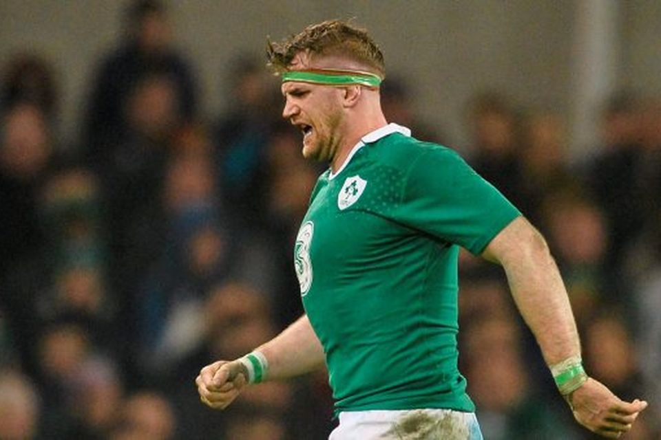 Ireland's Jamie Heaslip leaves the pitch after picking up an injury