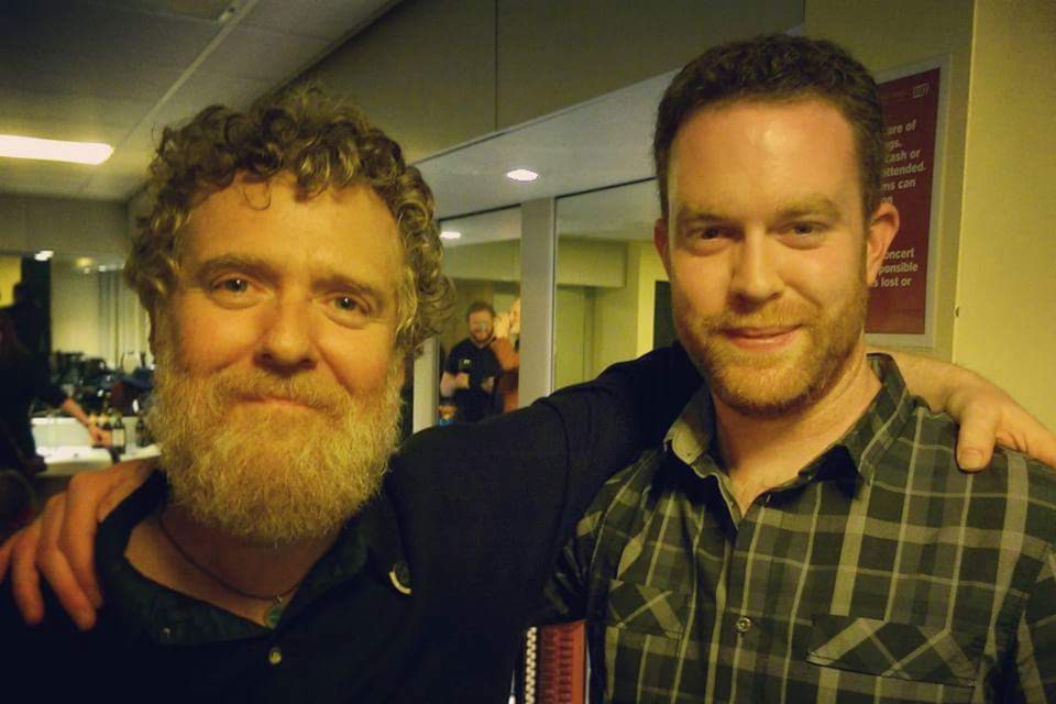 Mark Redmond with Glen Hansard backstage at the National Concert Hall