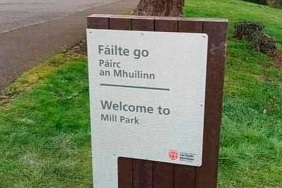 The sign had been installed at Mill Park, Tobermore