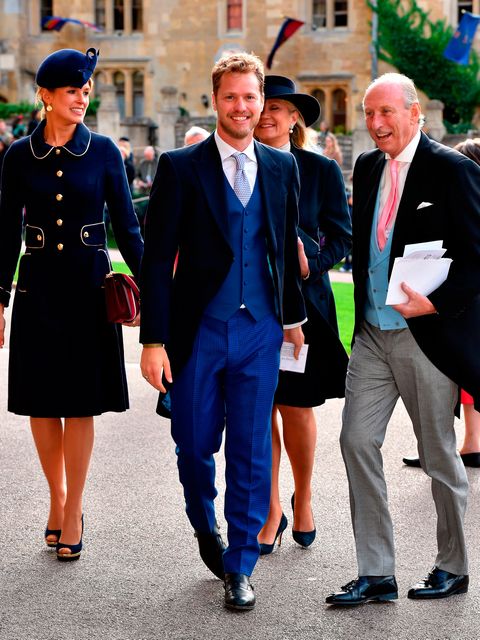Sam Branson arrives for the wedding of Princess Eugenie to Jack Brooksbank at St George's Chapel in Windsor Castle