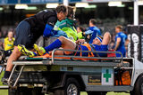 thumbnail: Fergus McFadden, Leinster, leaves the field with an injury during the first half of their game against Munster