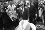thumbnail: American President John Fitzgerald Kennedy (J.F.K)'s visit to Ireland, June 1963. JFK walking with a smile amongst crowd.
(Part of the Independent Ireland Newspapers/NLI Collection)