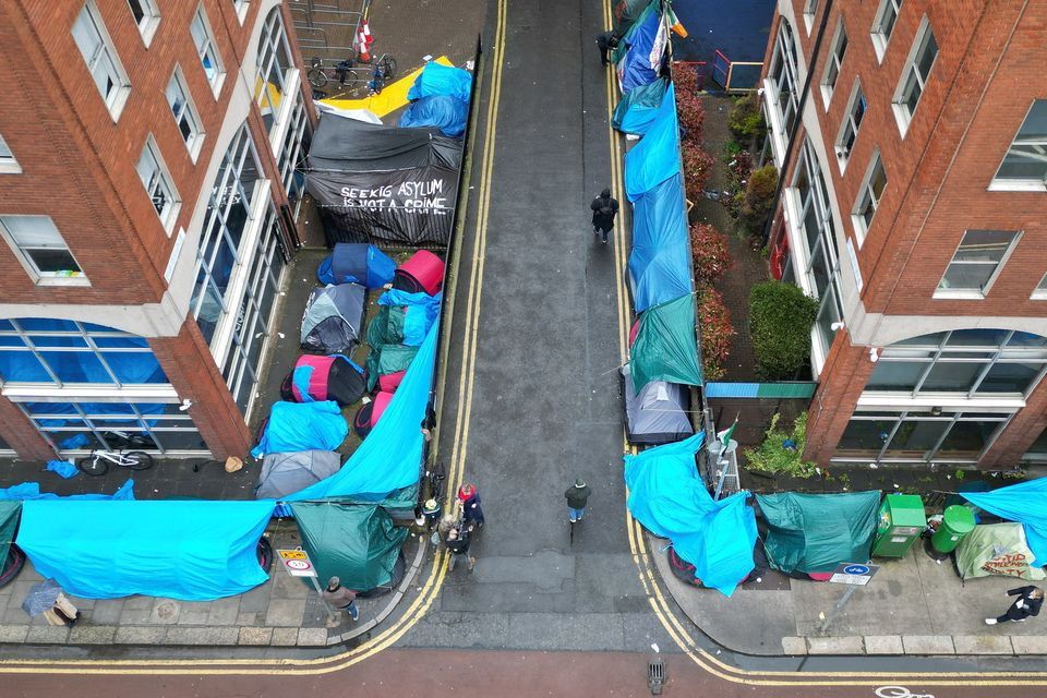 The makeshift camp housing asylum-seekers at Mount Street in Dublin was dismantled this week. Photo: Reuters