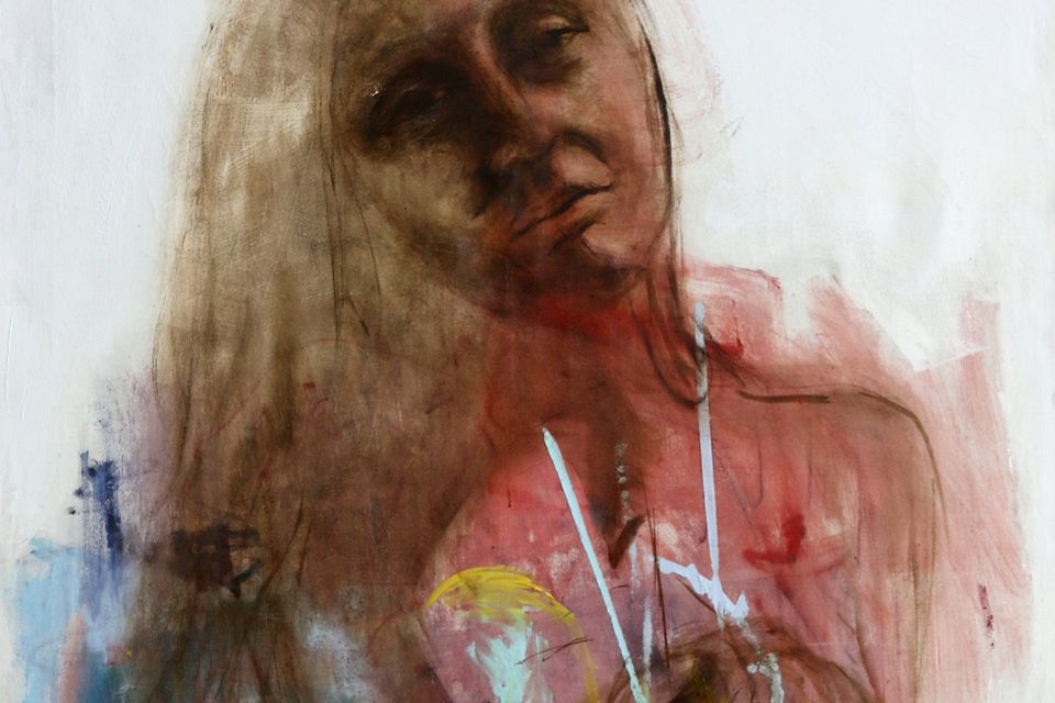 Launch of Denise McAuliffe solo art exhibition in The Presentation Centre. 'Marianne' by Denise McAuliffe.