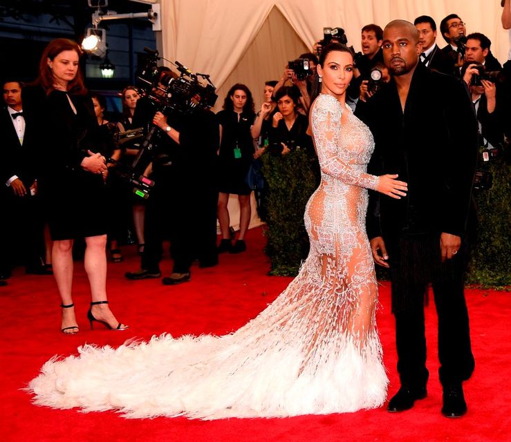 Kim Kardashian West (L) and Kanye West attend the "China: Through The Looking Glass" Costume Institute Benefit Gala at the Metropolitan Museum of Art on May 4, 2015 in New York City.  (Photo by Dimitrios Kambouris/Getty Images)