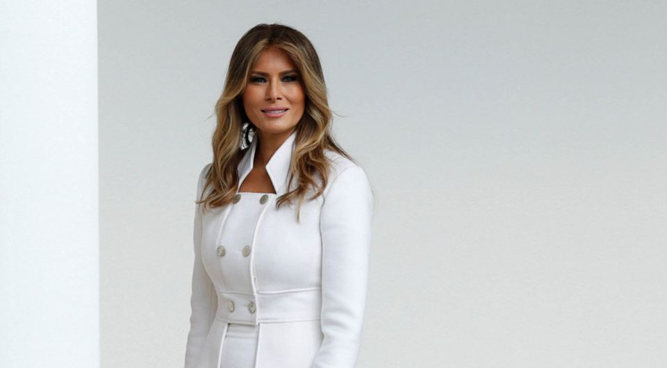 Melania Trump, above, has had her style compared with Laura Whitmore at
the EE British Academy Film Awards REUTERS/Kevin Lamarque