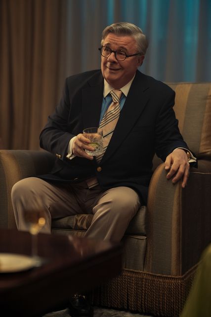 Nathan Lane as Dominick Dunne in “Monsters: The Lyle And Erik Menendez Story” (Miles Crist/Netflix)