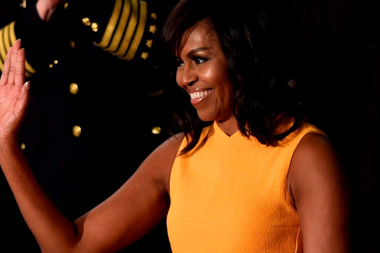 Michelle obama in her yellow dress best sale