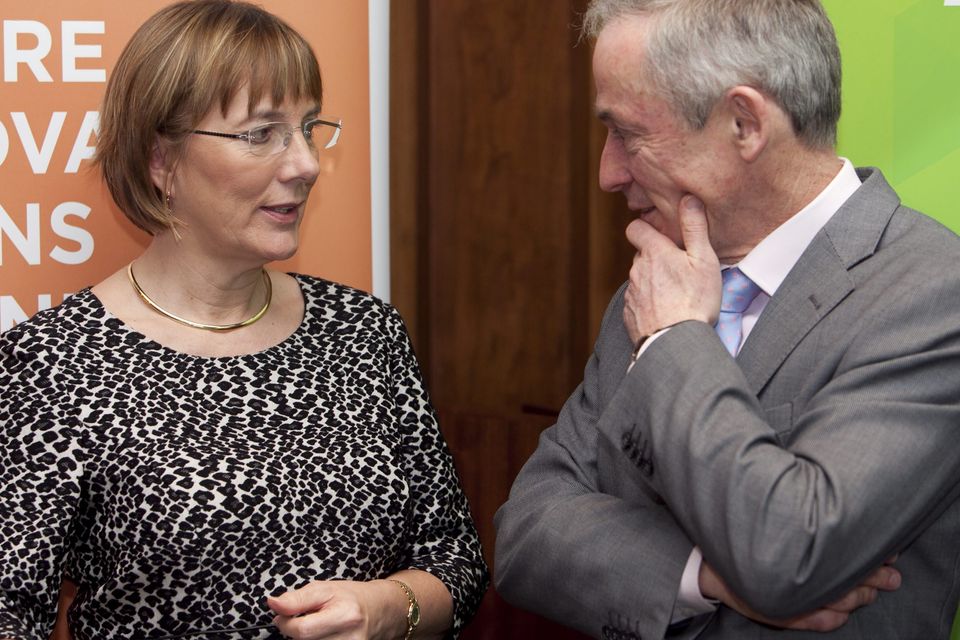 Pictured are Julie Sinnamon, Chief Executive of Enterprise Ireland and Minister for Jobs, Enterprise and Innovatation, Richard Bruton TD, when Enterprise Ireland published its end of year statement for 2013. Photo: Shane O'Neill / Fennells.
