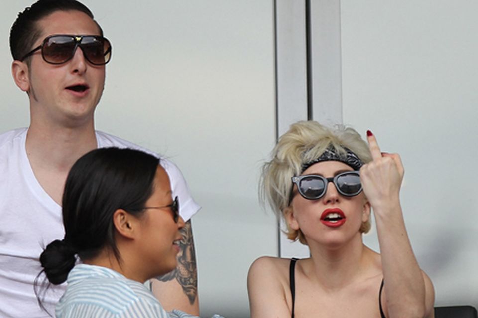 Lady Gaga Yankee Baseball Game Outfit - Lady Gaga No Pants at Yankees Game