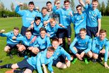 thumbnail: Leinster celebrate after the Under 18 Interprovincial tournament final at the AUL Complex Clonshaugh