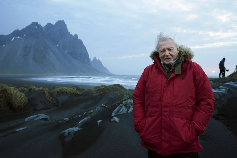David Attenborough in Iceland for Seven Worlds, One Planet