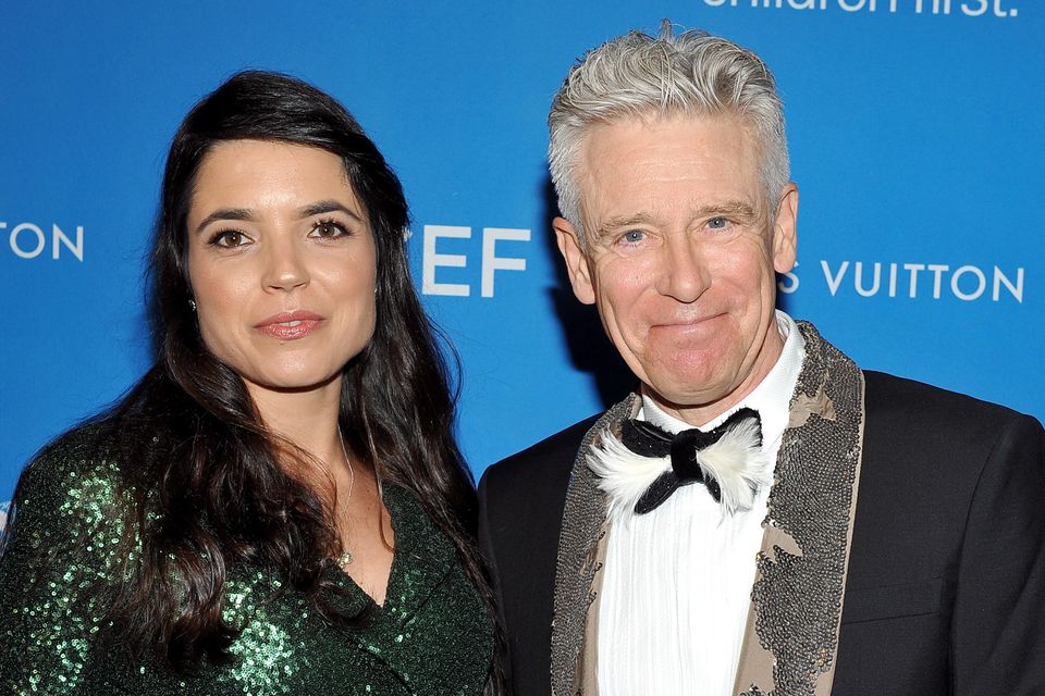 Mariana Teixeira De Carvalho and Adam Clayton in 2016  (Photo by Donato Sardella/Getty Images for U.S. Fund for UNICEF)