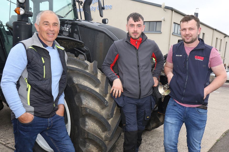 Sean Reck, Joe Reck and Sean Dempsey at the Oylegate Tractor Run at Oylegate Community Centre.