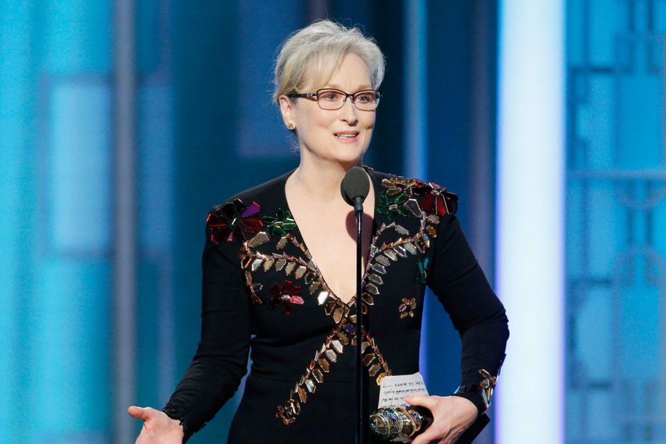 Golden moment: Meryl Streep delivered a masterclass in speech making at the Golden Globes ceremony without even naming names