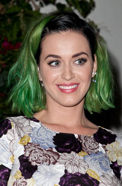 Katy Perry debuted her lime green hair at a political event this week