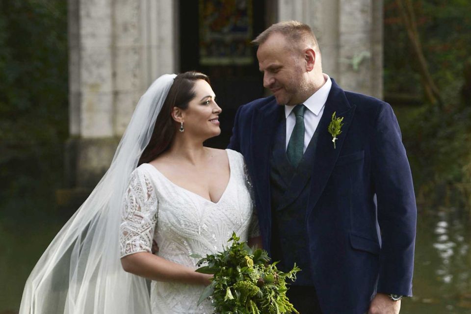 SPECIAL DAY: Grainne and Leon celebrate their big day at the Cliff at Lyons estate in Co Kildare. Photos: Shane O’Neill