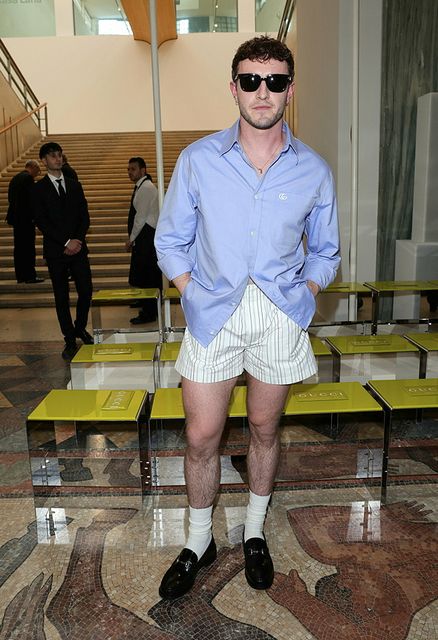 Paul Mescal en el desfile masculino Gucci Primavera/Verano 2025 durante la Semana de la Moda de Milán.  Foto: Getty