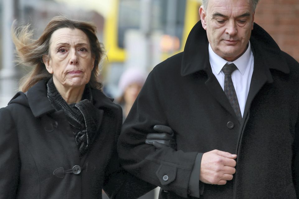Jules Thomas and Ian Bailey, pictured arriving at the Four Courts