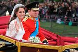 thumbnail: Prince William and his wife Kate, Duchess of Cambridge, travelling in the 1902 State Landau carriage along the Processional Route to Buckingham Palace after their wedding service at Westminster Abbey, in London: Dimitar Dilkoff/PA Wire