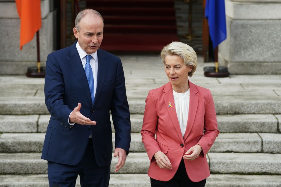 Taoiseach Micheal Martin with European Commission president Ursula von der Leyen (PA)