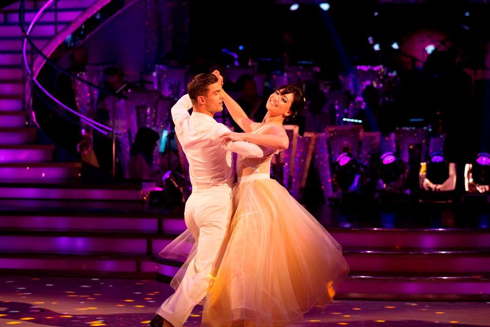 Daisy Lowe with dance partner Aljaz Skorjanec during the dress rehearsal for the live show of Strictly Come Dancing. Picture: Guy Levy/BBC/PA Wire