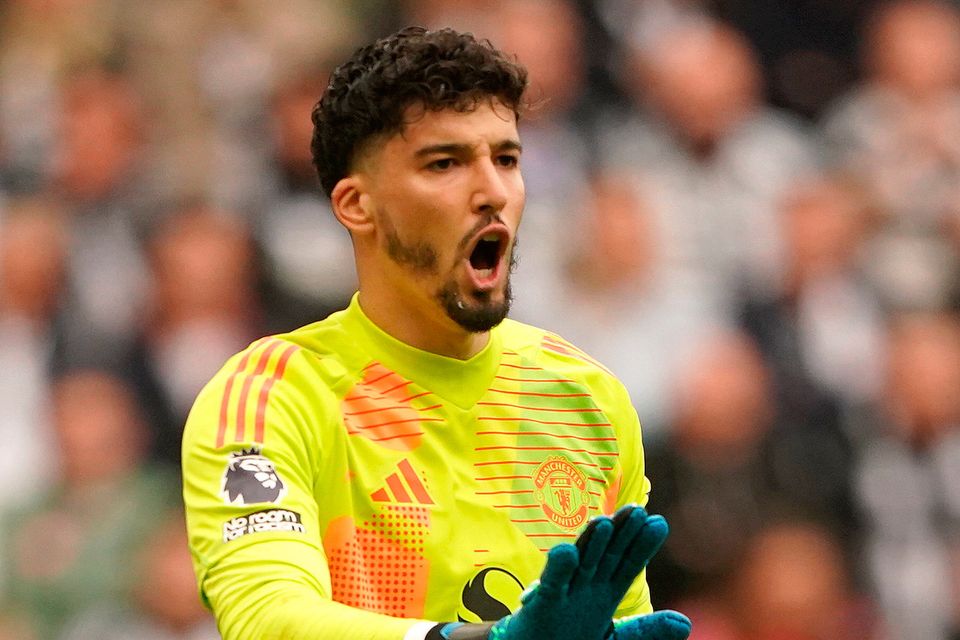 Manchester United goalkeeper Altay Bayindir during the Premier League match at St James' Park, Newcastle