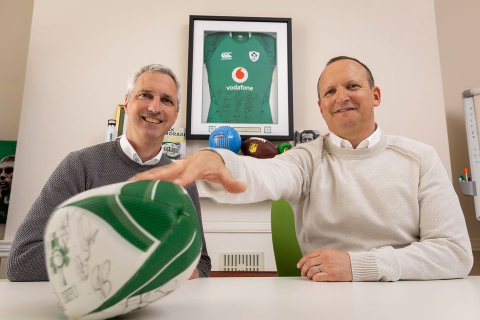 Declan Bourke and Trevor Twamley,  co-founders of Sport Endorse. Photo: Steve Humphreys