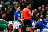 thumbnail: Scrum farce: Referee Nika Amashukeli stops an Italian scrum after they went down to 13 players during Sunday's match against Ireland. Photo: David Fitzgerald/Sportsfile