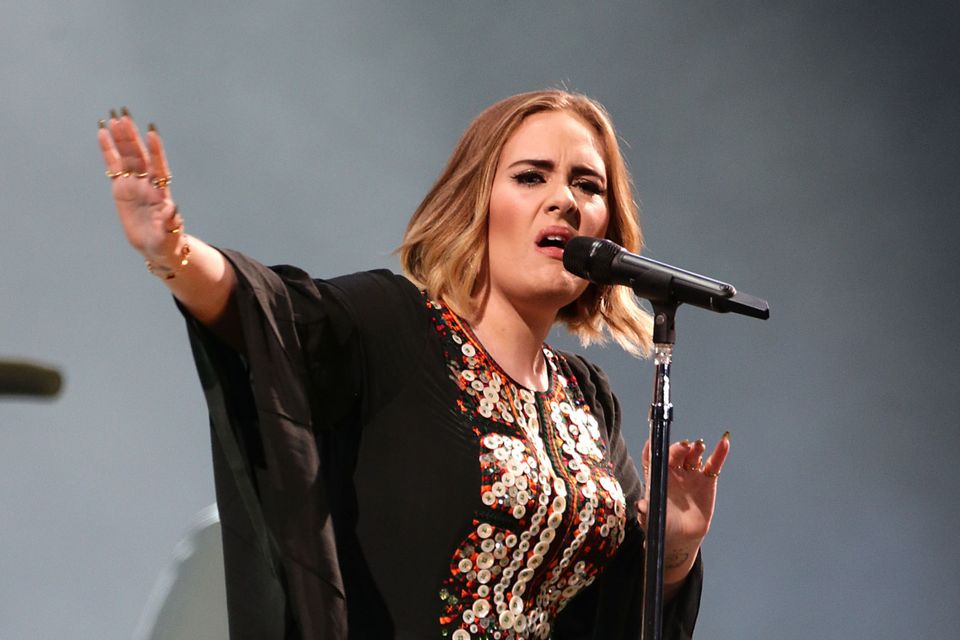 Adele headlining the main stage at Glastonbury