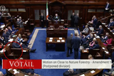 thumbnail: A screengrab from the chamber which shows that Fianna Fáil TD Timmy Dooley was absent from his seat during a Dail vote