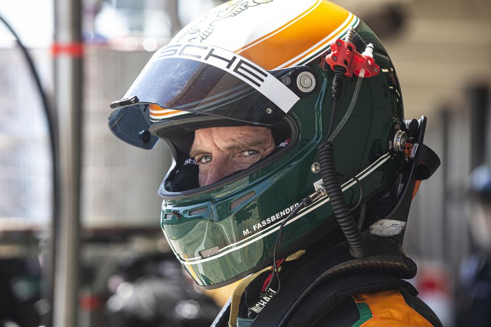 Michael Fassbender on the racetrack. Photo: Getty