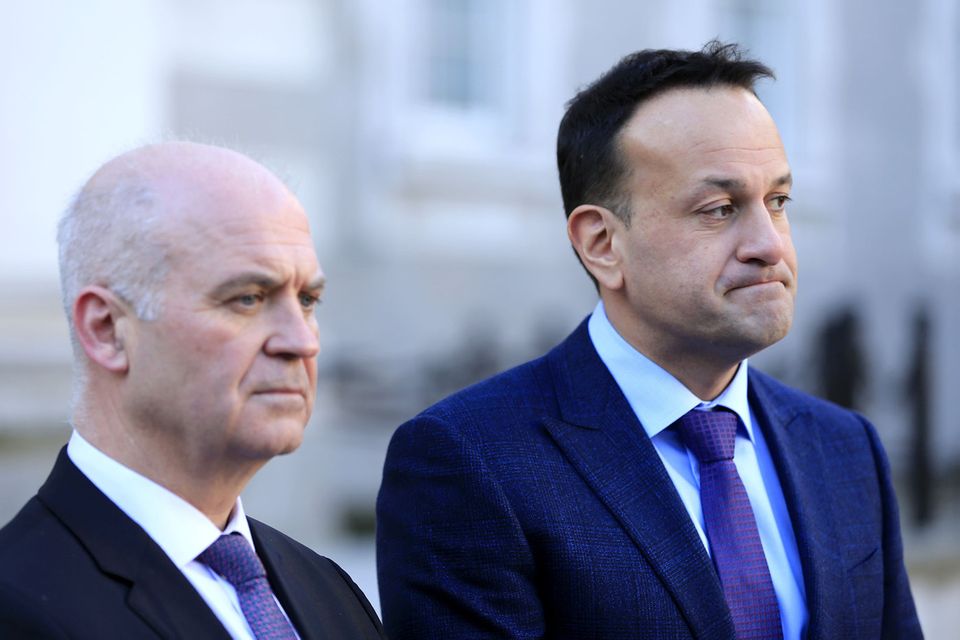 Taoiseach Leo Varadkar and Chief Medical Officer of the Department of Health Dr Tony Holohan pictured outside Government buildings 
Picture: Gerry Mooney