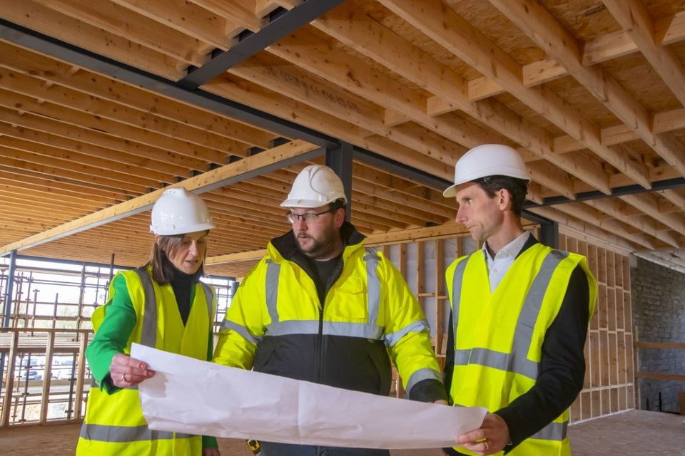 Therese Kelly, Eoin Neville and William Neville of the Neville Hotel Group pictured on the grounds of the hotel development in Curracloe.