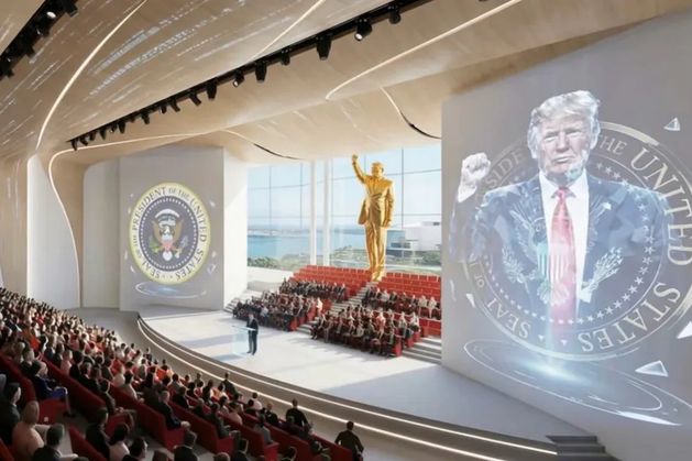 Trump to install two giant golden statues of himself in presidential library in Miami