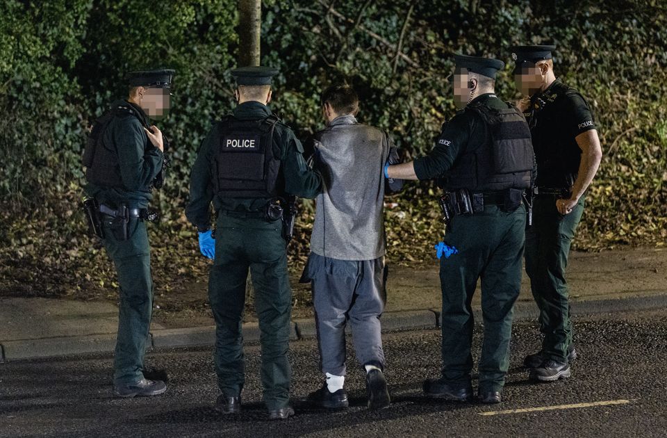 A ​man is rescued from a tree in west Belfast on January 19th ‍2025 (Photo ⁤by Kevin Scott)