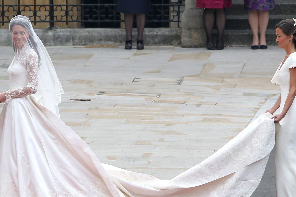 Pippa Middleton with sister Kate at the royal wedding in 2011