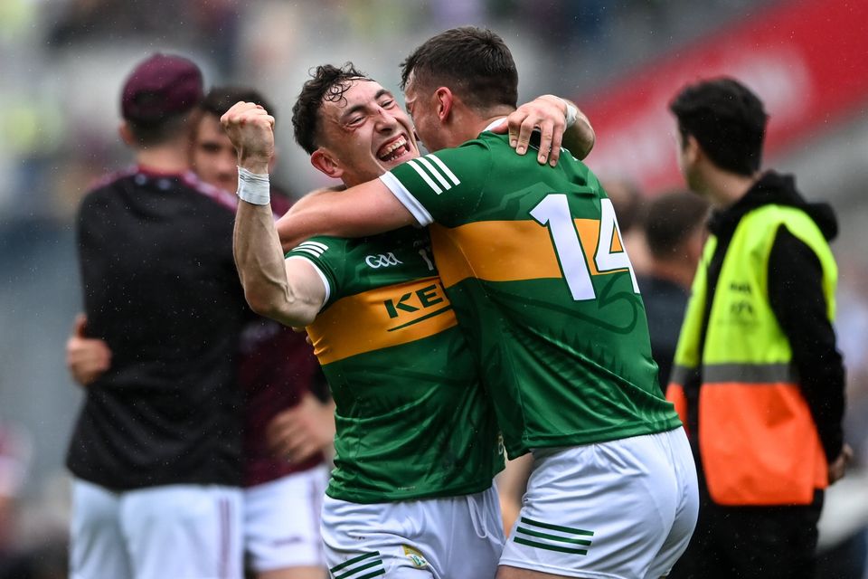 Paudie and David Clifford  embrace after sealing victory in the 2022 All-Ireland final against Galway. Photo: Harry Murphy/Sportsfile