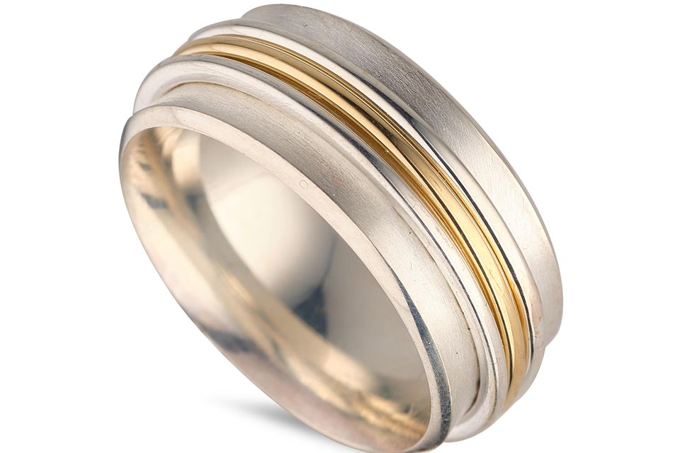 Spinning ring in silver and 18ct gold, €850, Stonechat, Westbury Mall, D2, or see stonechatjewellers.ie